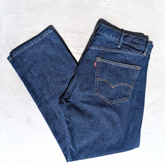 38x30 Levi's 505 Jeans Men's Dark Wash Regular Fit Straight Leg Zip Fly 00s - Picture 1 of 15